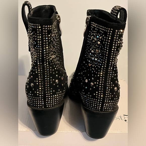 Elegant Black Studded Ankle Booties by ISNOM - Picture 4 of 16
